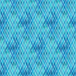 Watercolor diagonal teal blue striped gingham plaid seamless texture