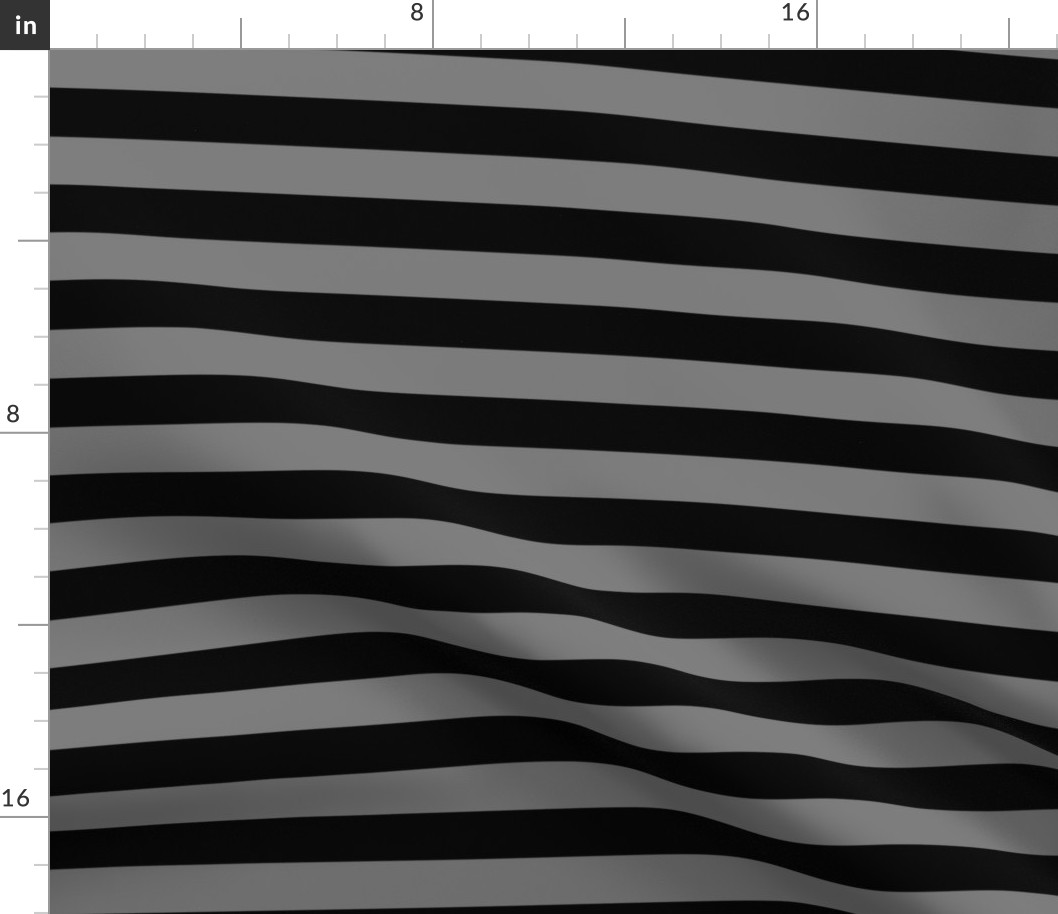 One Inch Stripes in Dark Gray