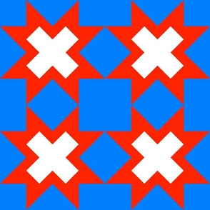 Star Crossed - Patriotic Blue - Red White Reversed