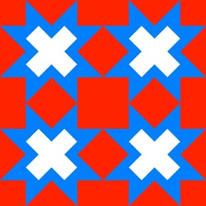 Star Crossed - Patriotic Red - Blue White reversed