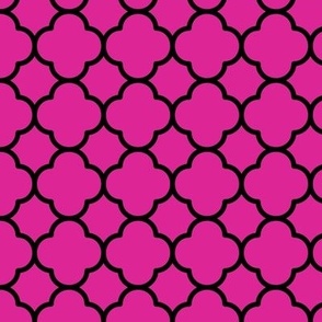Quatrefoil Pattern - Barbie Pink and Black
