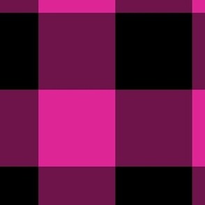 Extra Jumbo Gingham Pattern - Barbie Pink and Black