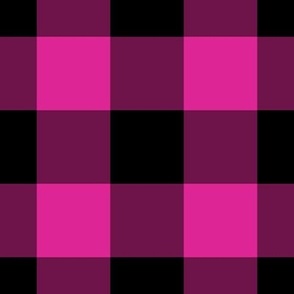 Jumbo Gingham Pattern - Barbie Pink and Black