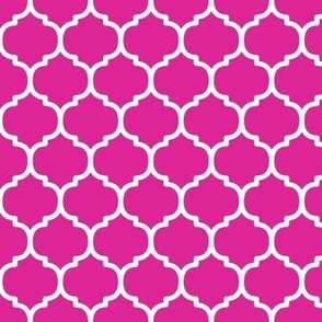 Moroccan Tile Pattern - Barbie Pink and White