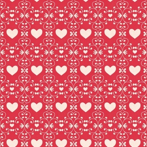 Vintage red hearts