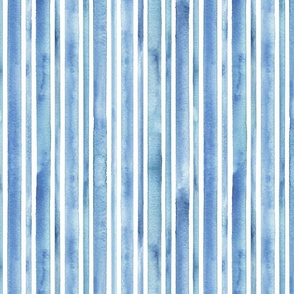 Watercolor blue stripes on white background