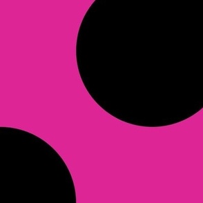 Jumbo Polka Dot Pattern - Barbie Pink and Black