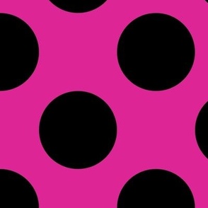 Large Polka Dot Pattern - Barbie Pink and Black