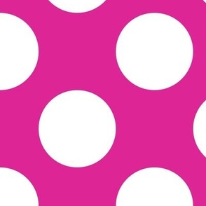 Large Polka Dot Pattern - Barbie Pink and White