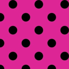Big Polka Dot Pattern - Barbie Pink and Black