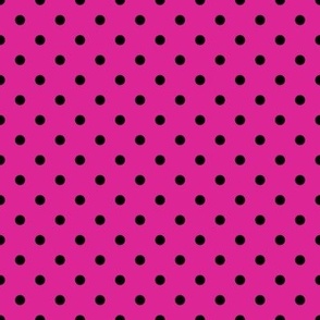 Small Polka Dot Pattern - Barbie Pink and Black