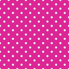 Small Polka Dot Pattern - Barbie Pink and White