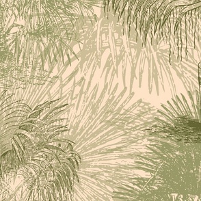 Palm fronds allover toile