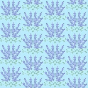 Art nouveau lavender on aqua