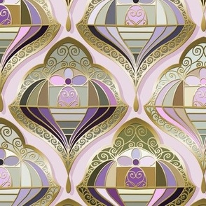 Victorian Greenhouse inspired Art Deco gold lilac