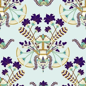 Egyptian floral in mint