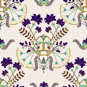 Egyptian Floral in taupe