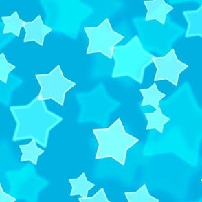 Large Starry Bokeh Pattern - Cerulean Color
