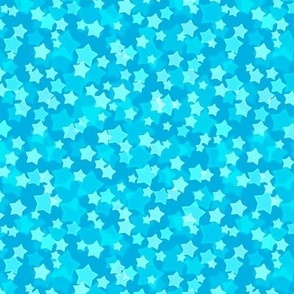 Small Starry Bokeh Pattern - Cerulean Color