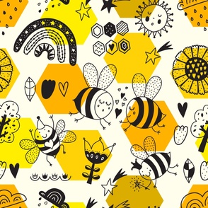 Cute Bees (Yellow)