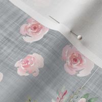 dream catcher pink roses grey linen