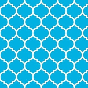 Moroccan Tiles Pattern - Cerulean and White