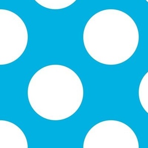 Large Polka Dot Pattern - Cerulean and White