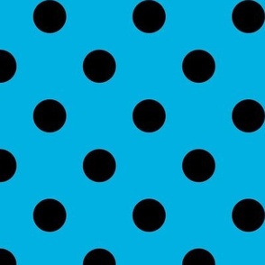 Big Polka Dot Pattern - Cerulean and Black