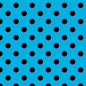 Polka Dot Pattern - Cerulean and Black