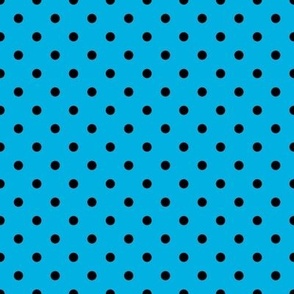 Small Polka Dot Pattern - Cerulean and Black