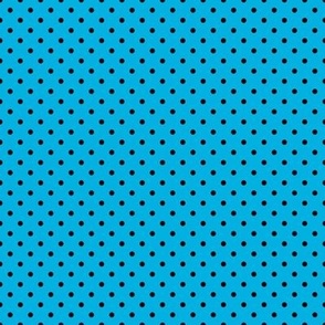 Tiny Polka Dot Pattern - Cerulean and Black