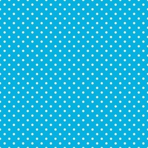 Tiny Polka Dot Pattern - Cerulean and White