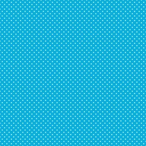Micro Polka Dot Pattern - Cerulean and White
