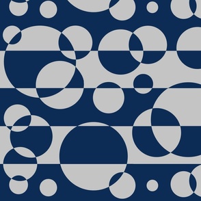 Circle Geometric Navy Blue Gray