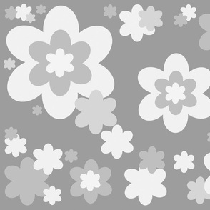 Gray Flowers Abstract