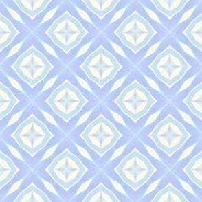 Pastel Blue, Periwinkle, Ivory Lattice Geometric