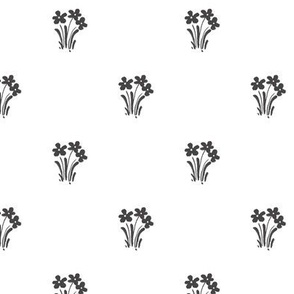 Little Daisy Floral Spracy in Charcoal Grey Reverse