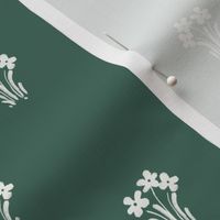 Little Daisy Floral Spray in Forest Green