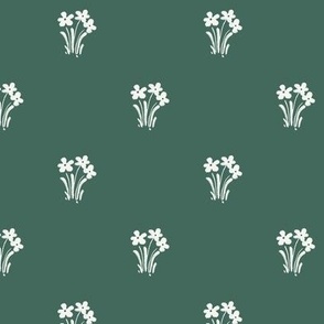 Little Daisy Floral Spray in Forest Green