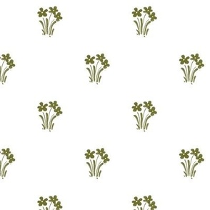 Little Daisy Floral Spray in Olive Green Reverse