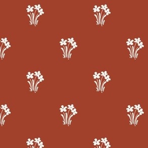 Little Daisy Floral Spray in Rust Red
