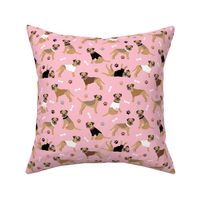 Border Terrier Paws and Bones Pink