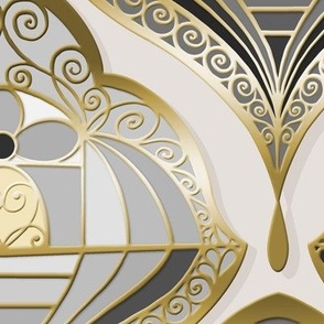 Victorian Greenhouse inspired Art Deco black gold 