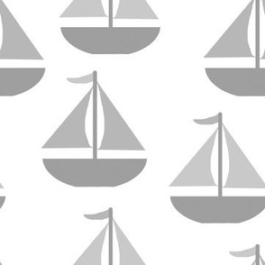 Nautical Sailboats Gray