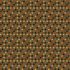 Polka Dots in Orange, Brown & Olive Small