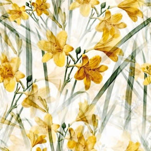 Yellow flowers ,daylily,floral art