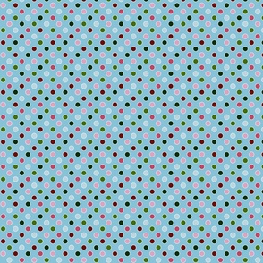 Polka Dots in Blue, Pink, Green Small