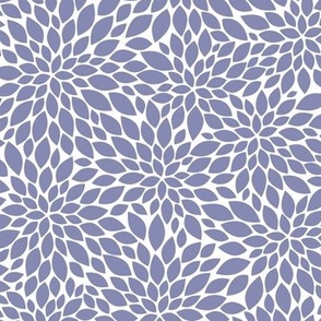 Dahlia Blossoms Pattern - Cool Grey and White