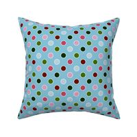 Polka Dots in Blue, Pink, Green Large