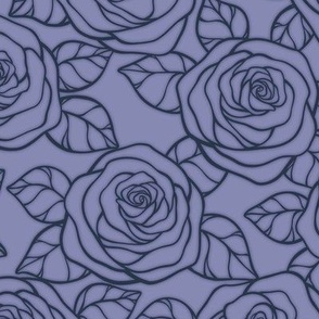 Rose Cutout Pattern - Cool Grey and Medium Charcoal